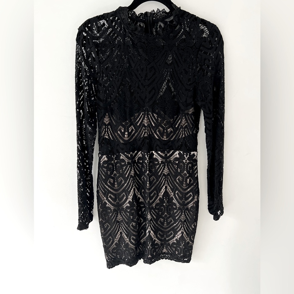 Missguided Elegant Black Long Sleeve Dress